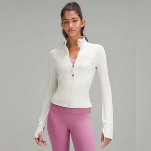 Lululemon Ribbed Nulu Define Cropped Bone Jacket Size 12 NWT
